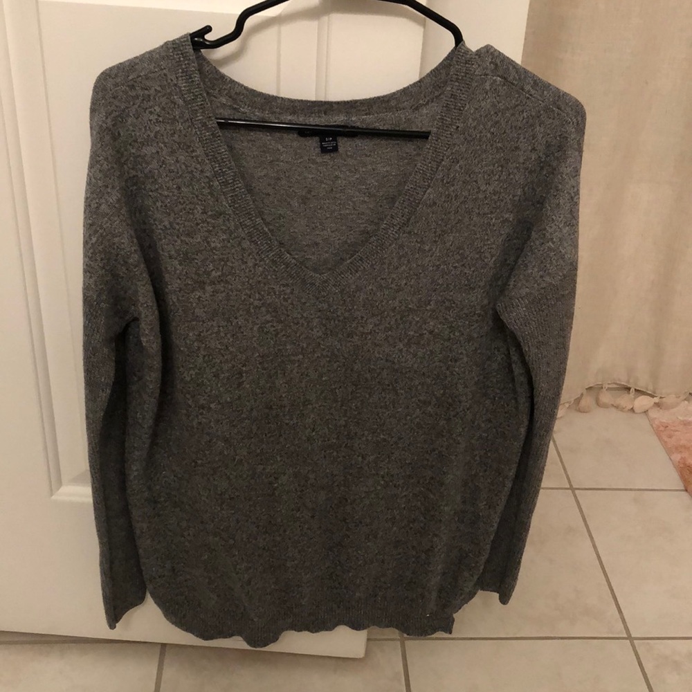 Classic grey v neck sweater